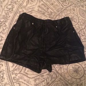 Faux leather shorts